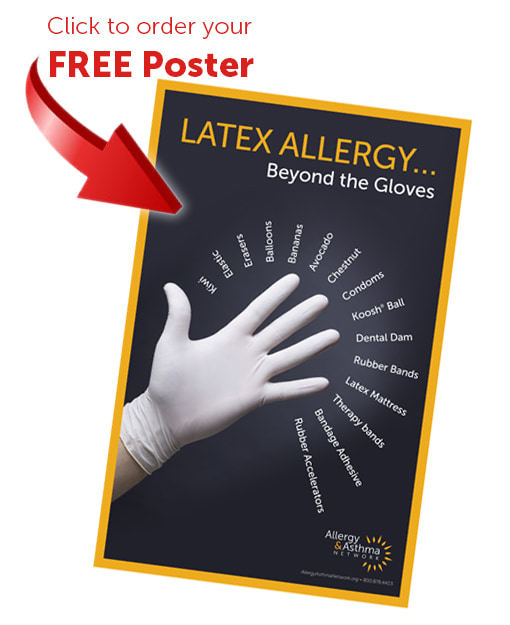 Photo of our Latex Allergy Beyond the Glove poster featuring a latex glove