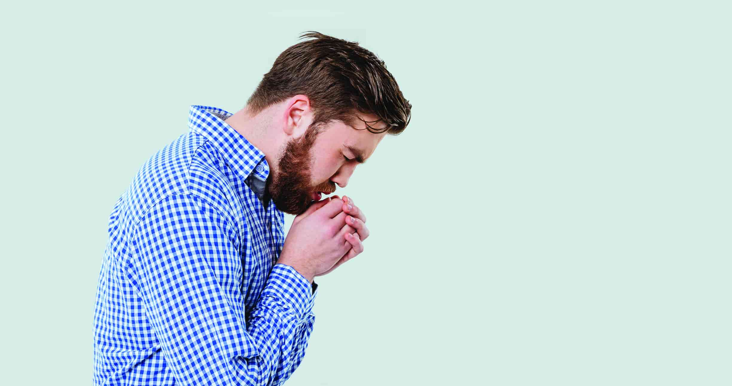 photo of man coughing