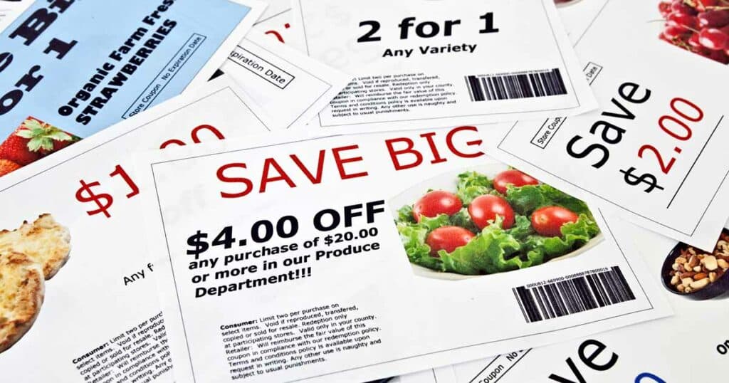 Various coupons to save money for allergen-free foods.