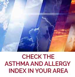 Icon of "check the asthma and allergy index in your area" prompt to go to the weather page