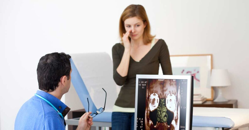 Woman standing in doctor