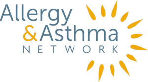 Allergy and Asthma Network Logo in Blue and Yellow