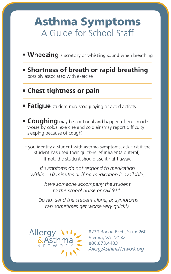 Thumbnail graphic of Asthma Symptoms for School Staff