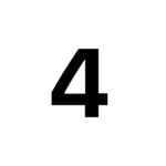 White Circle around the number 4 written in black