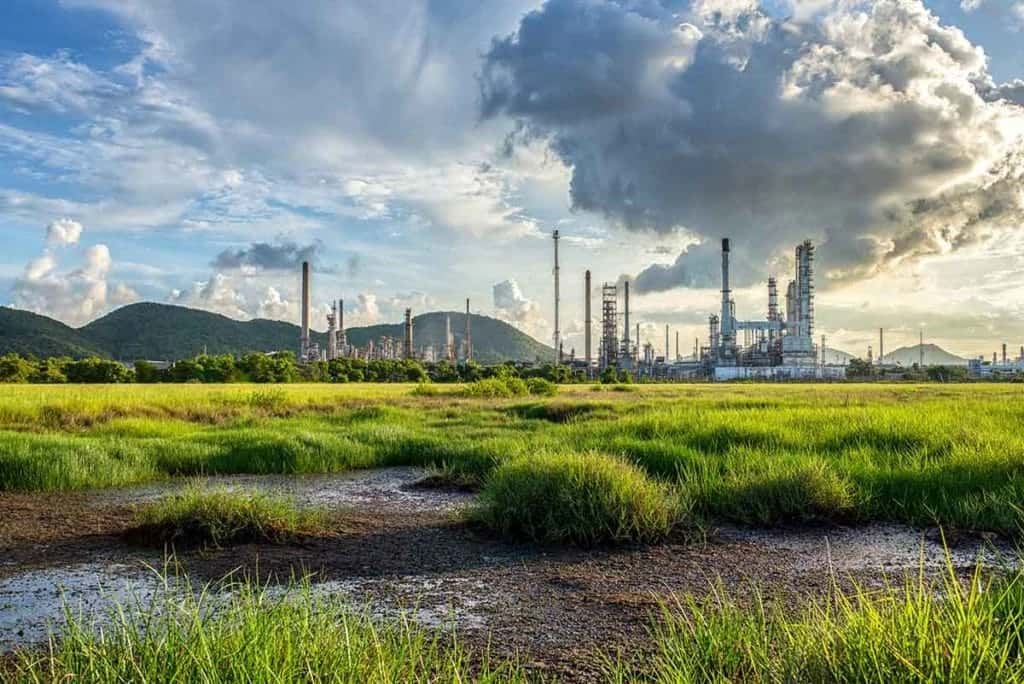 Photo of factory in a field